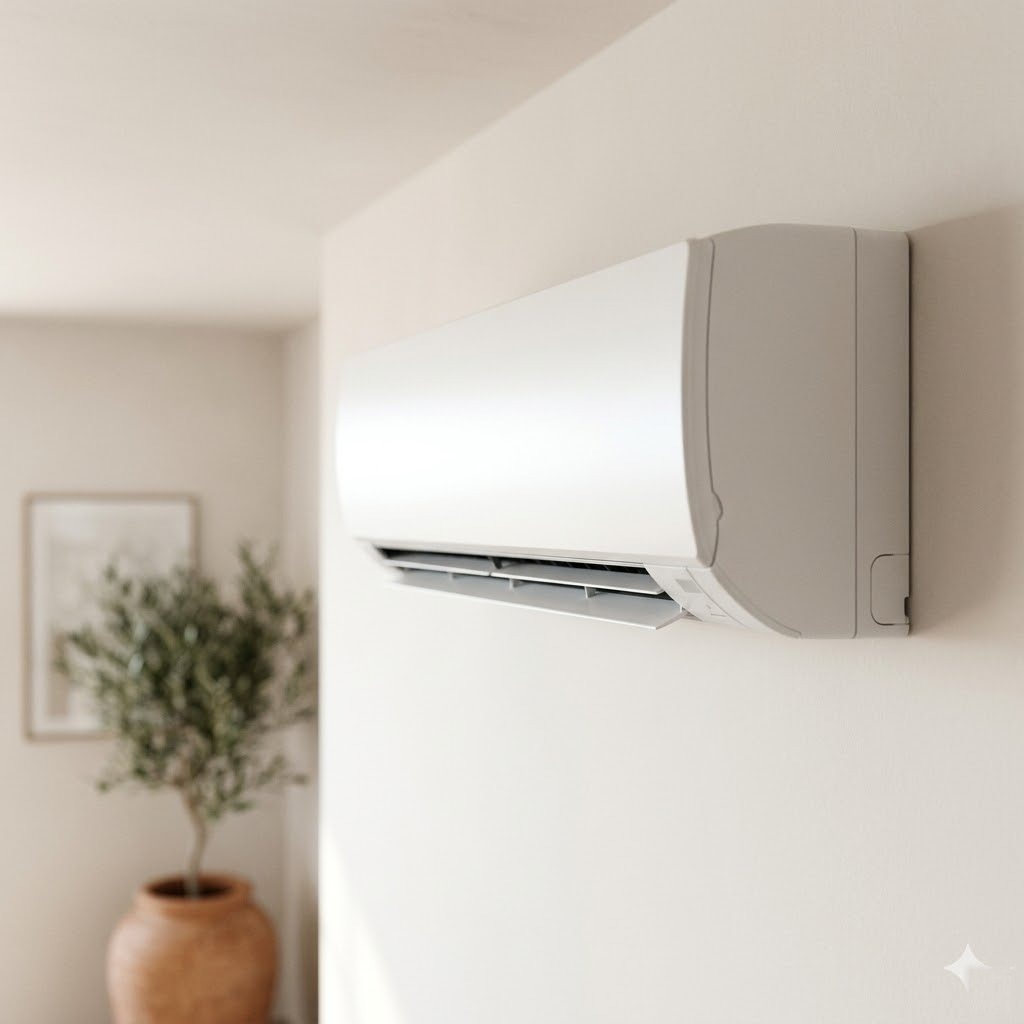 Nettoyage des filtres d'une unité intérieure de climatisation lors de l'entretien annuel
