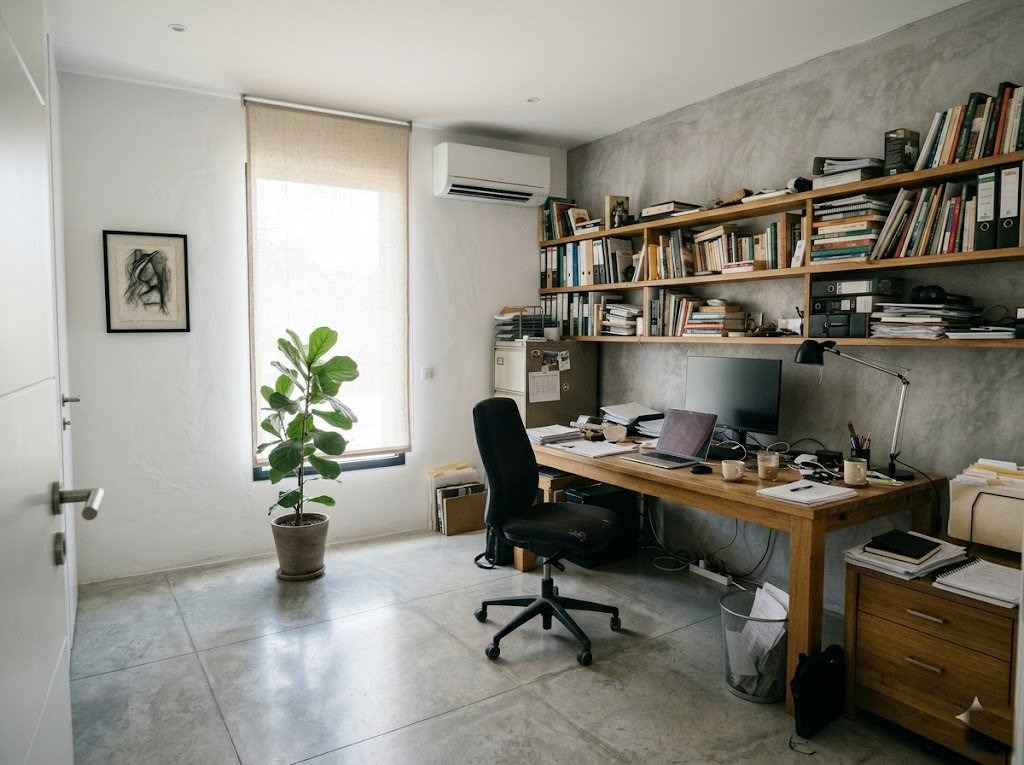 Bureau contemporain équipé d'une climatisation réversible